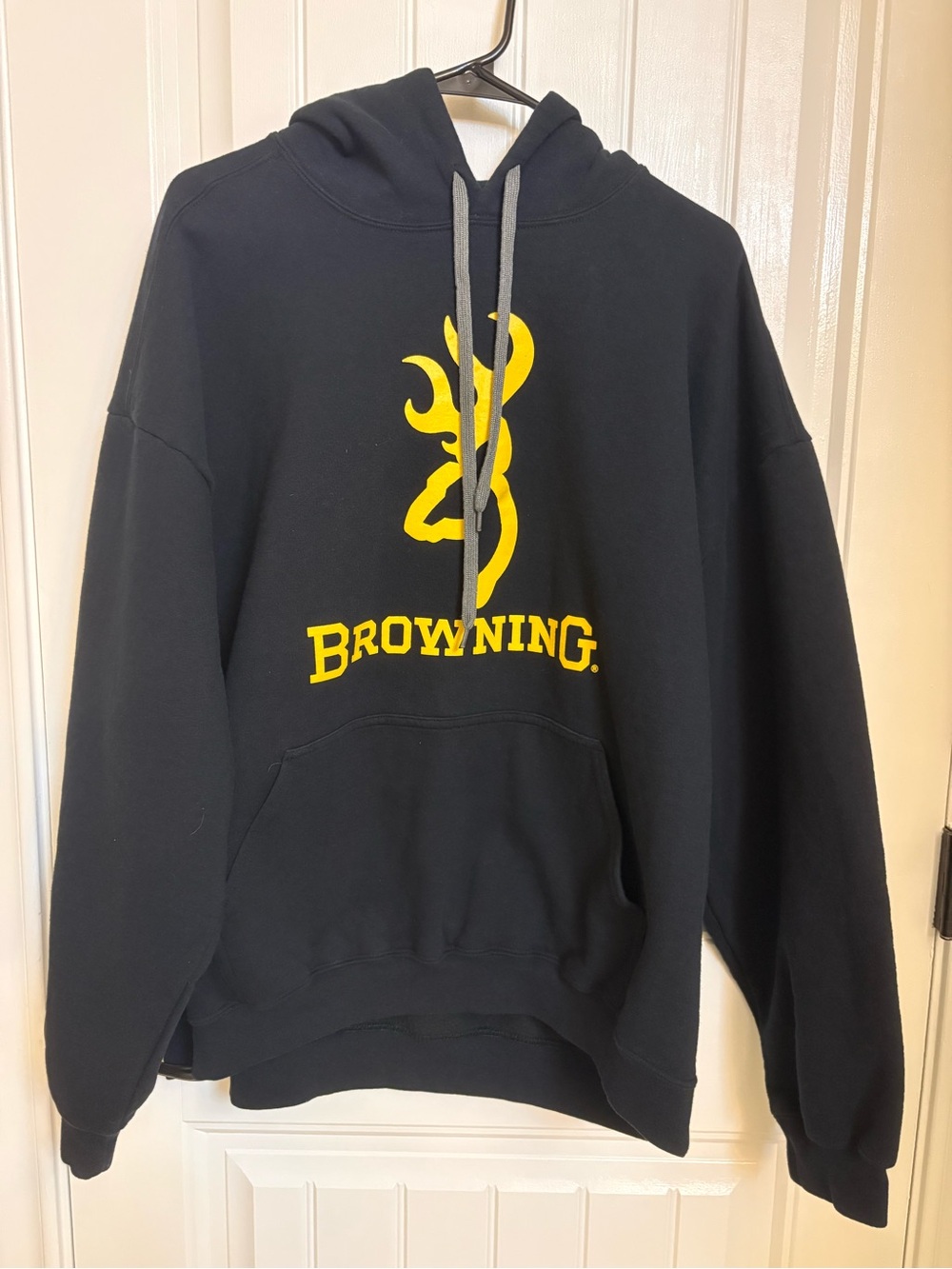 Browning Black Hoodie with Yellow Buckmark Logo